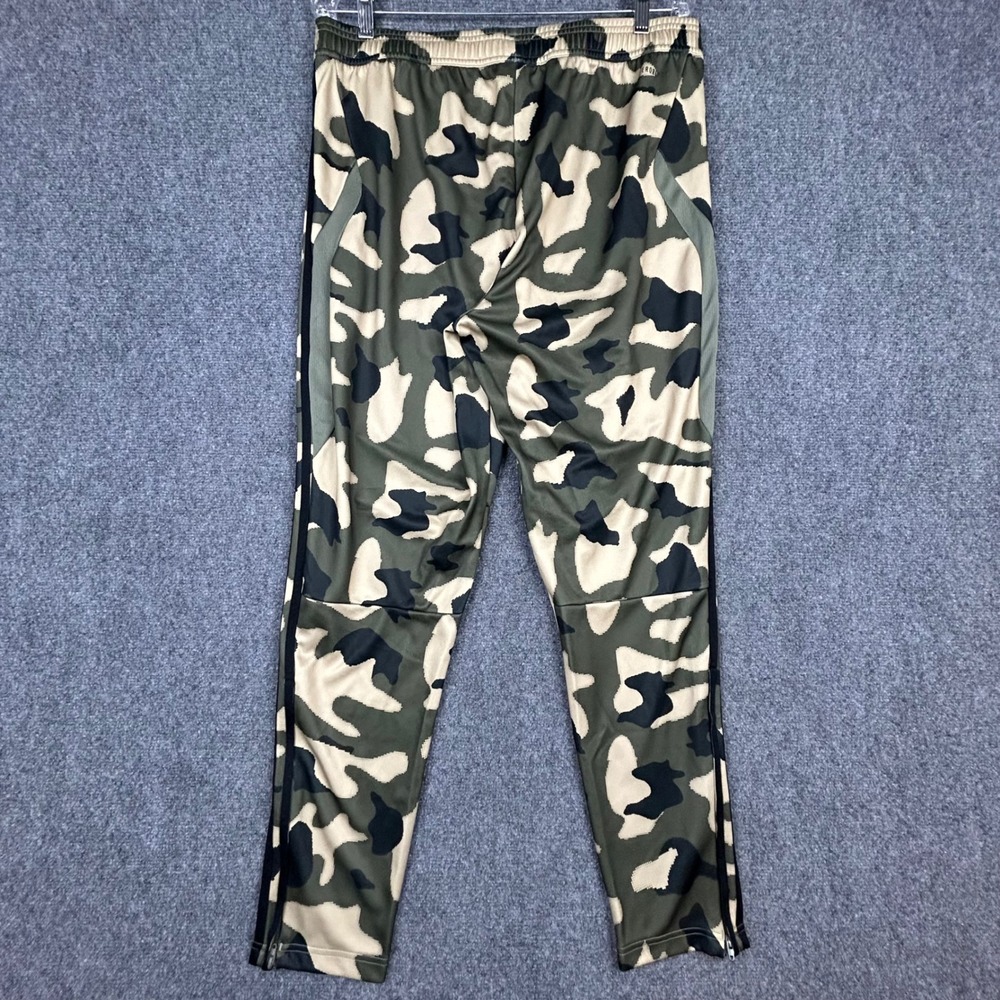 Adidas Track Pants Mens XL Green Camo Aeroready Joggers Ankle Zip 3-Stripe - Picture 2 of 13